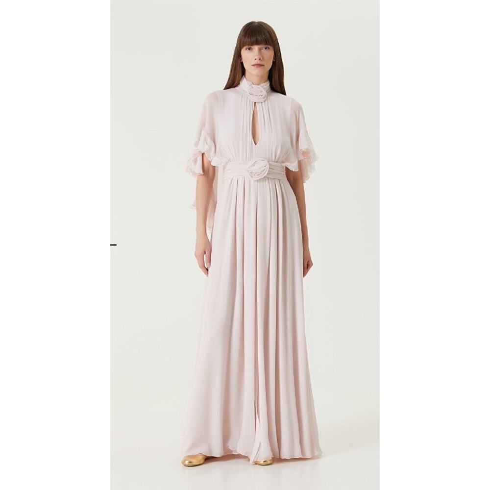 Giambattista Valli Gown Sz 44 Silk Chiffon Rose Romantic Pink Coquette $7,100